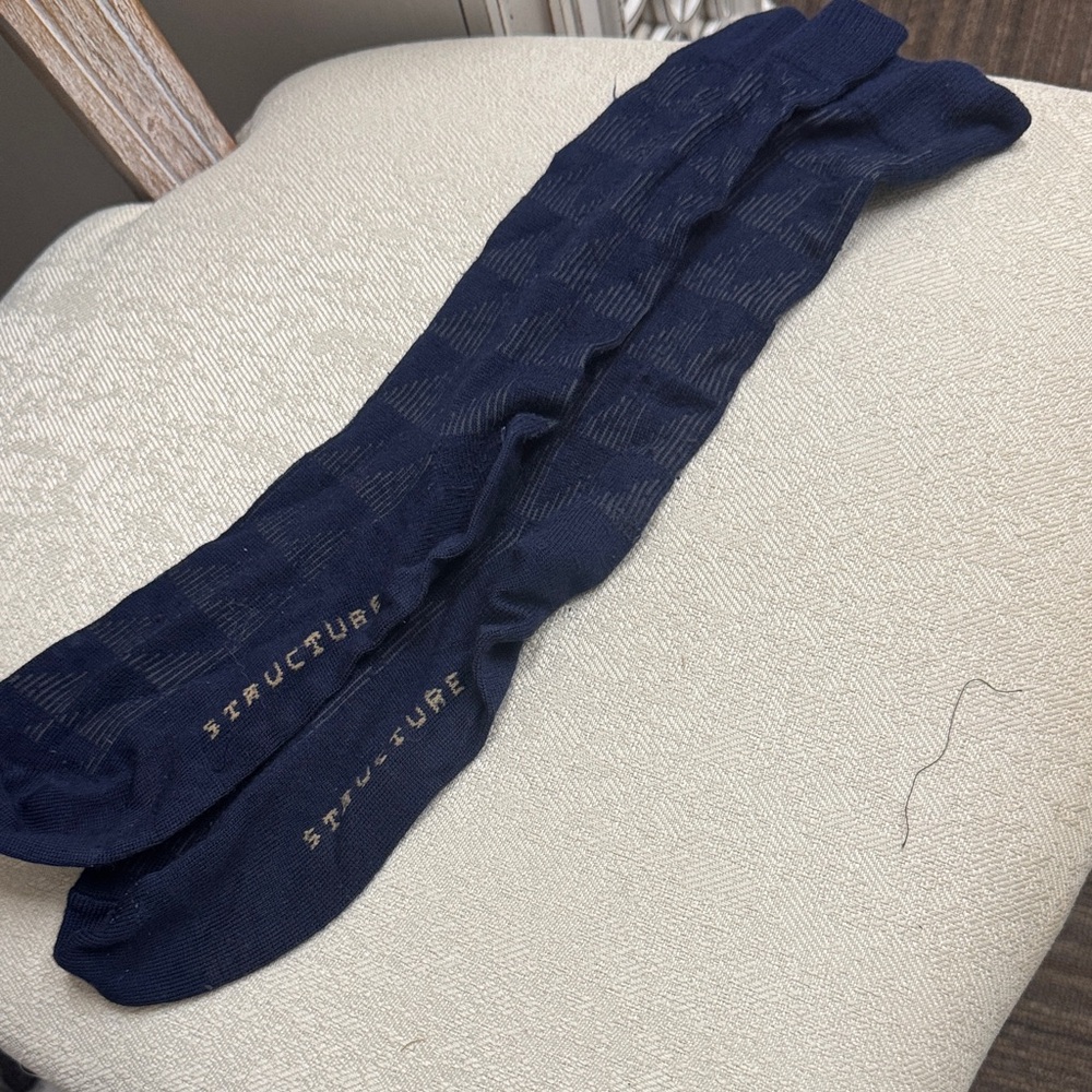 Structure Dark Blue Patterned Socks